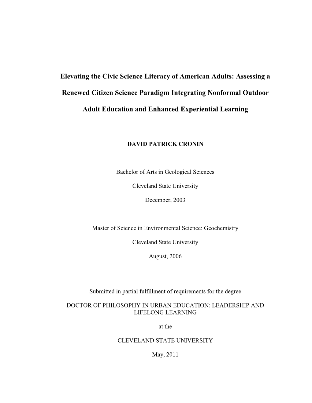 Science Literacy of American Adults: Assessing A