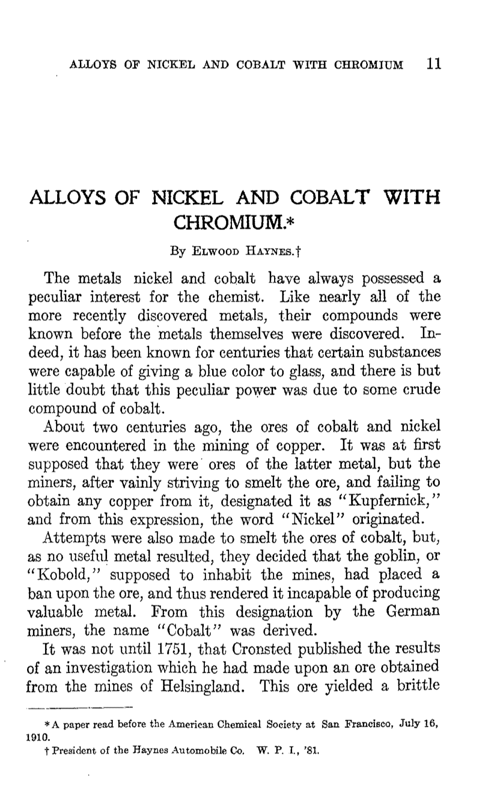 Alloys of Nickel and Cobalt with Chromium.*