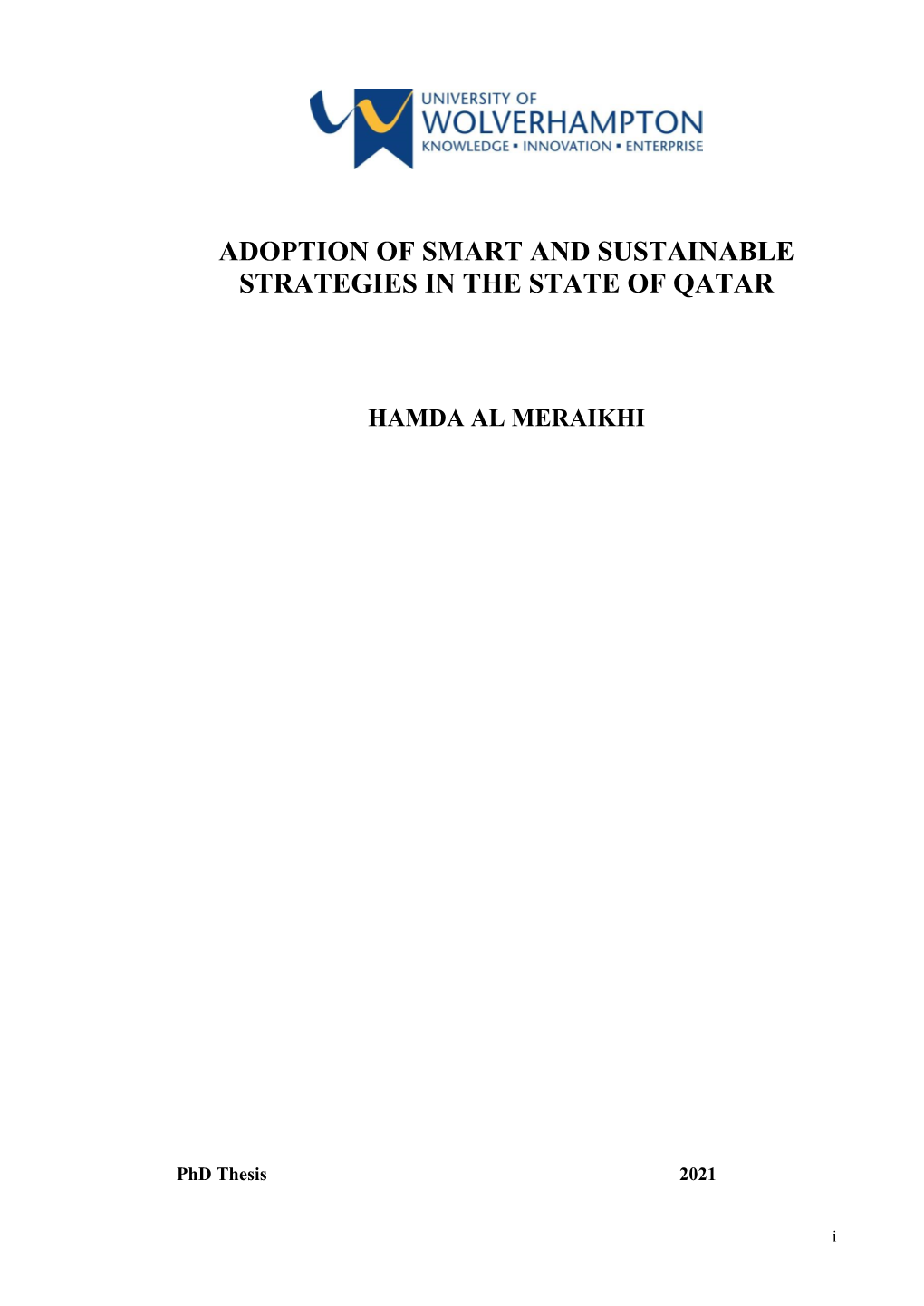 Adoption of Smart and Sustainable Strategies in the State of Qatar