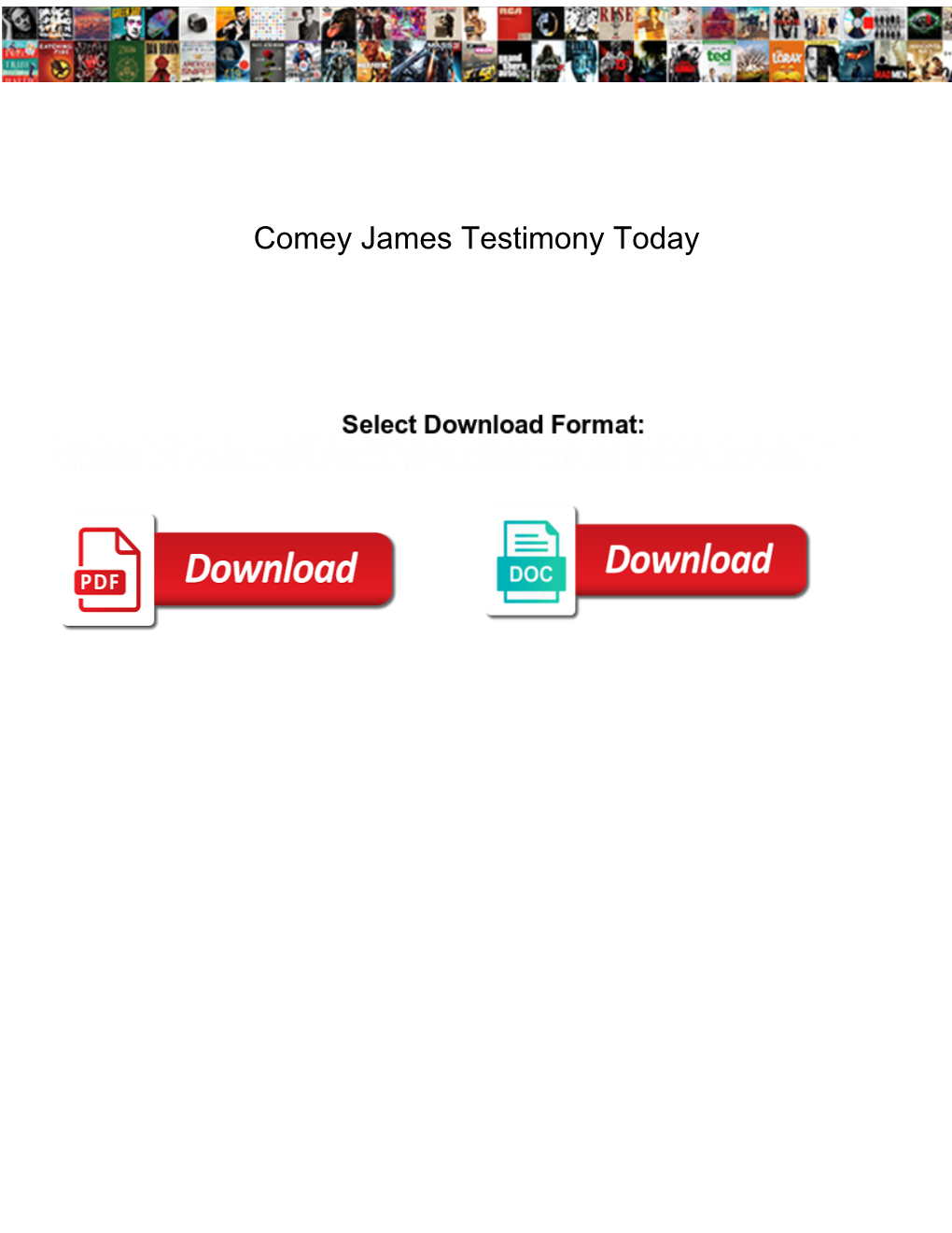 Comey James Testimony Today