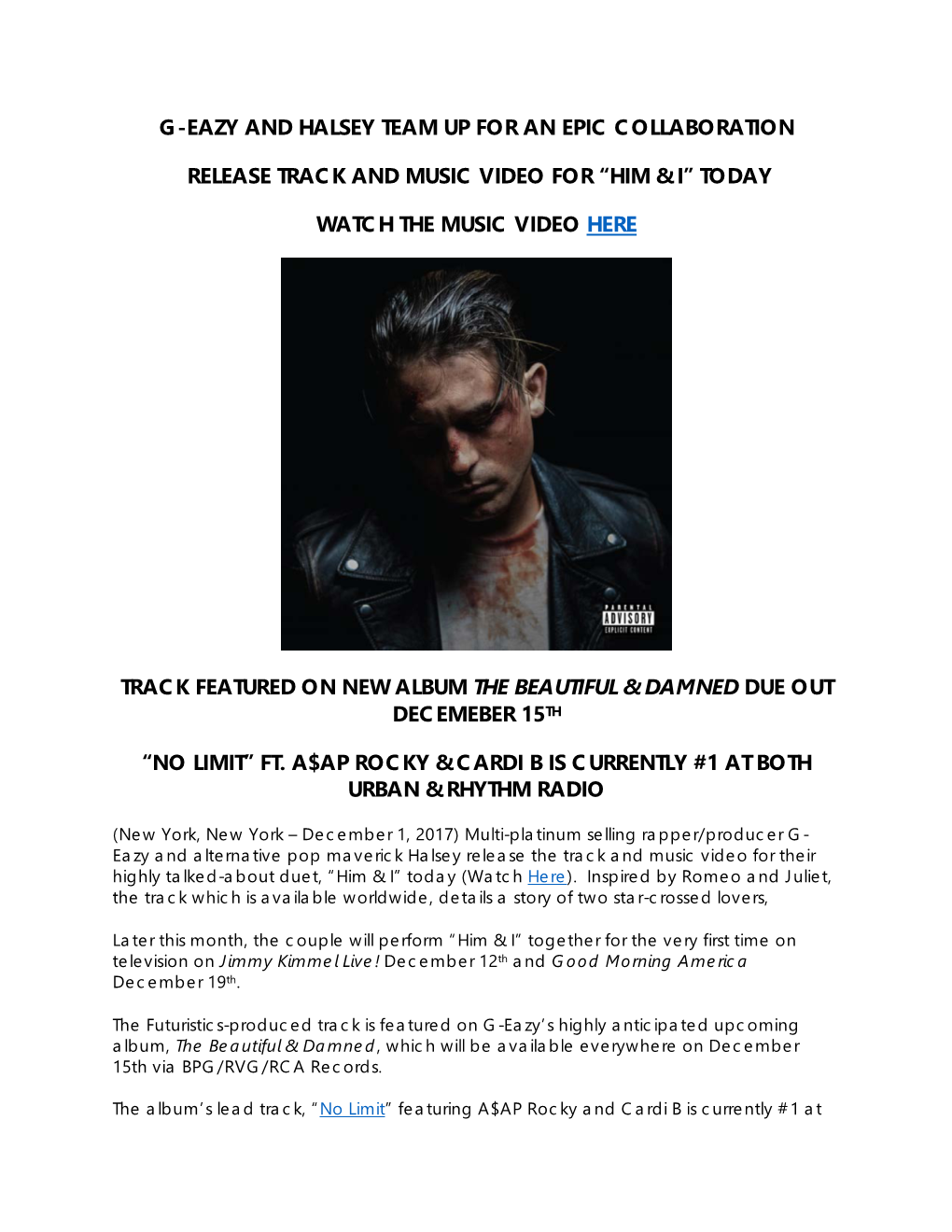 G-Eazy Halsey Him & I Release