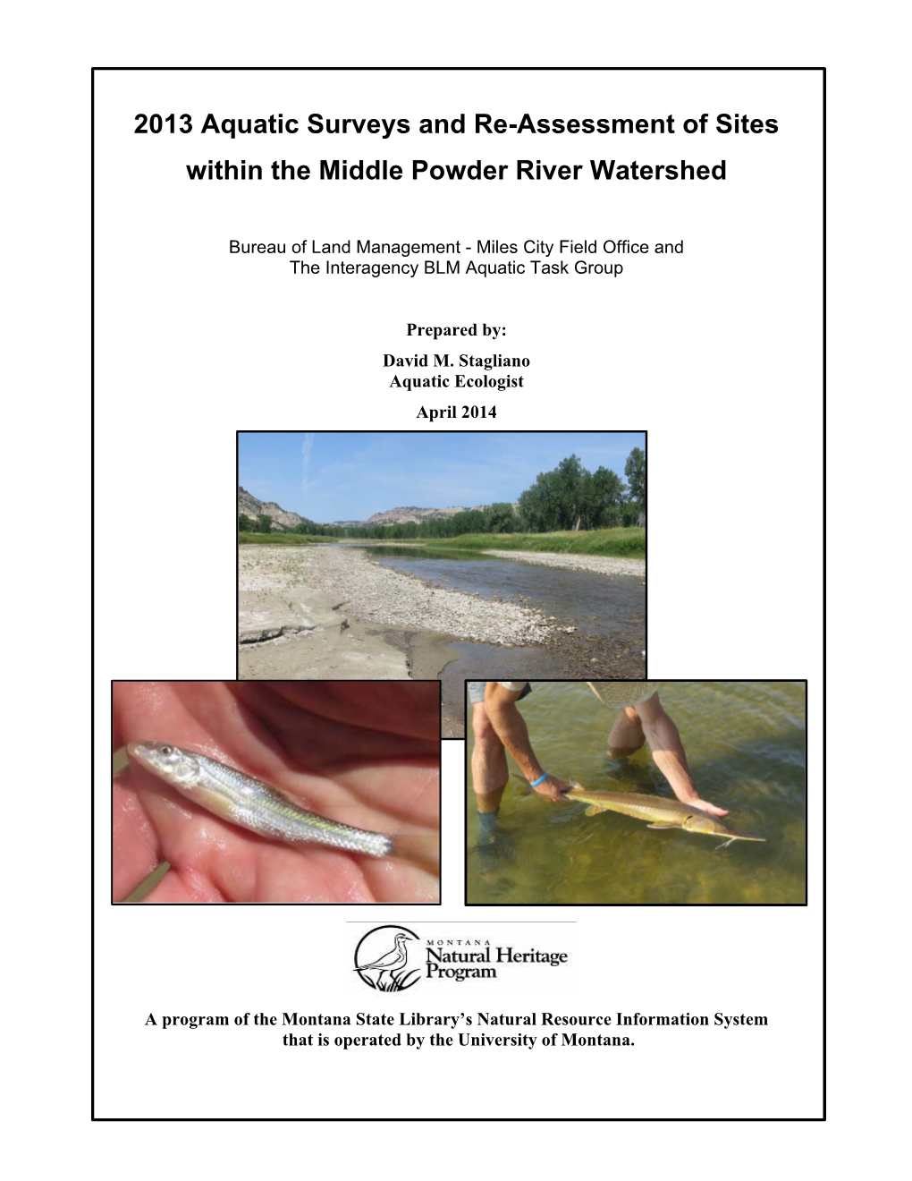 2013 Aquatic Surveys and Re-Assessment of Sites Within the Middle Powder River Watershed
