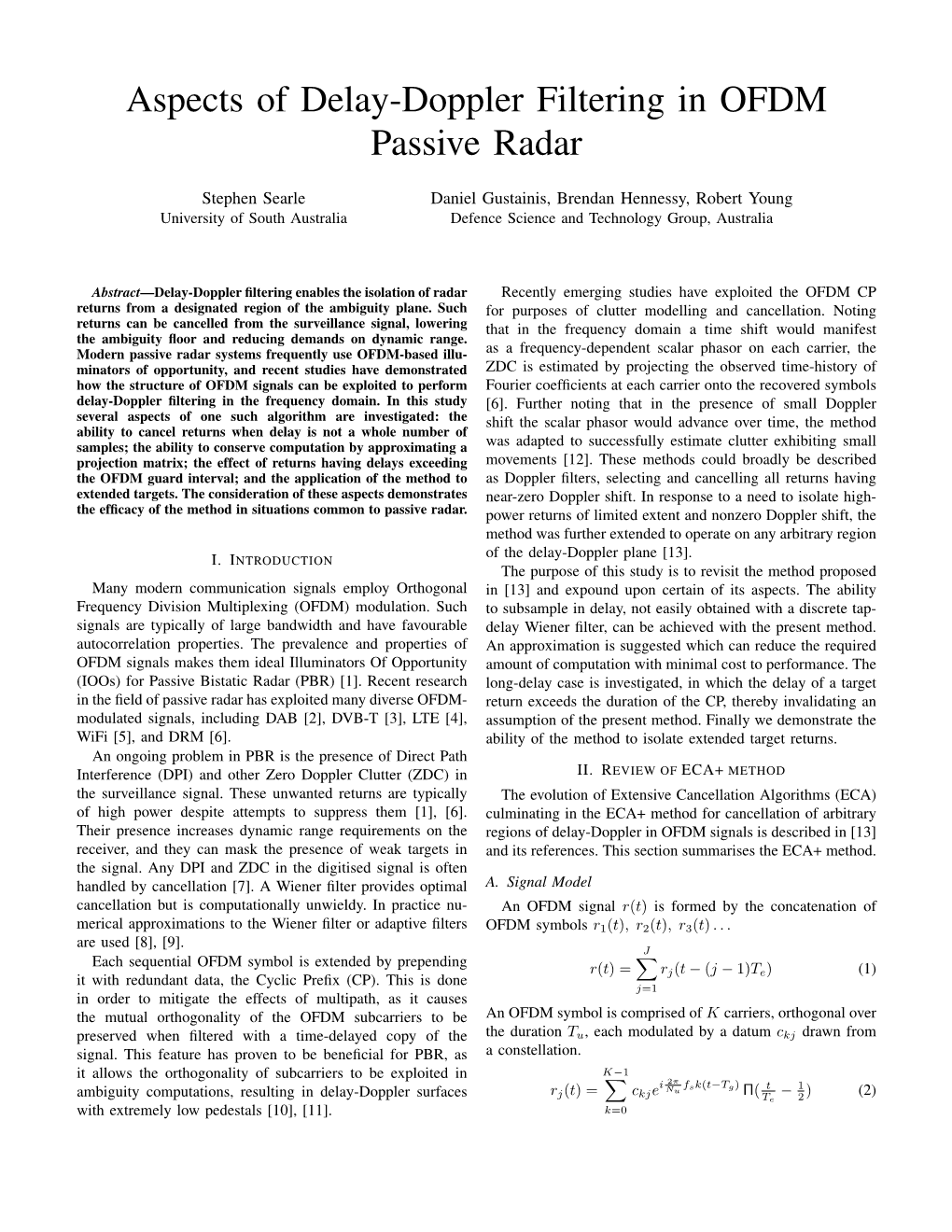 Aspects of Delay-Doppler Filtering in OFDM Passive Radar