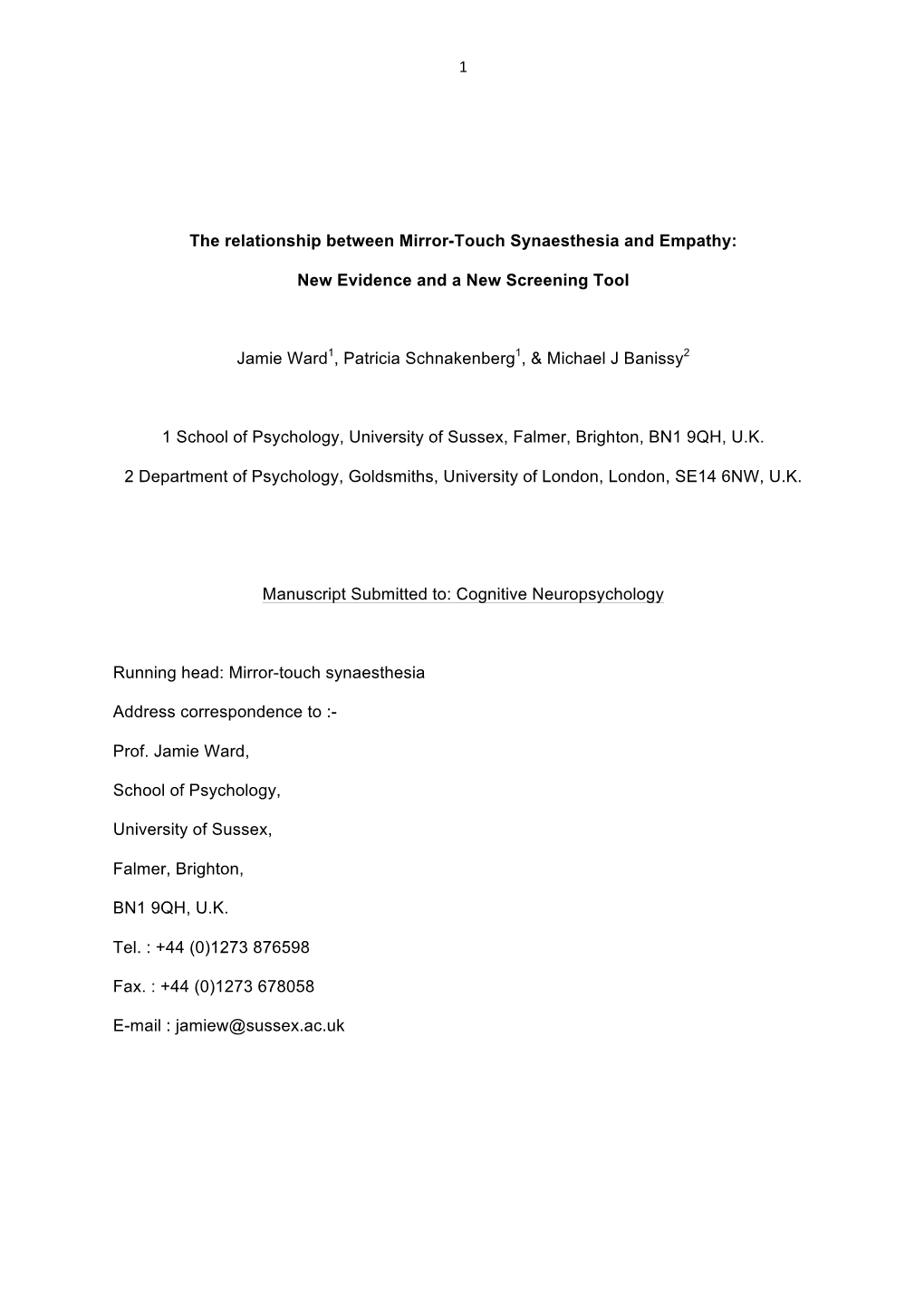 MTS Test Battery Paper 3Rd Revision