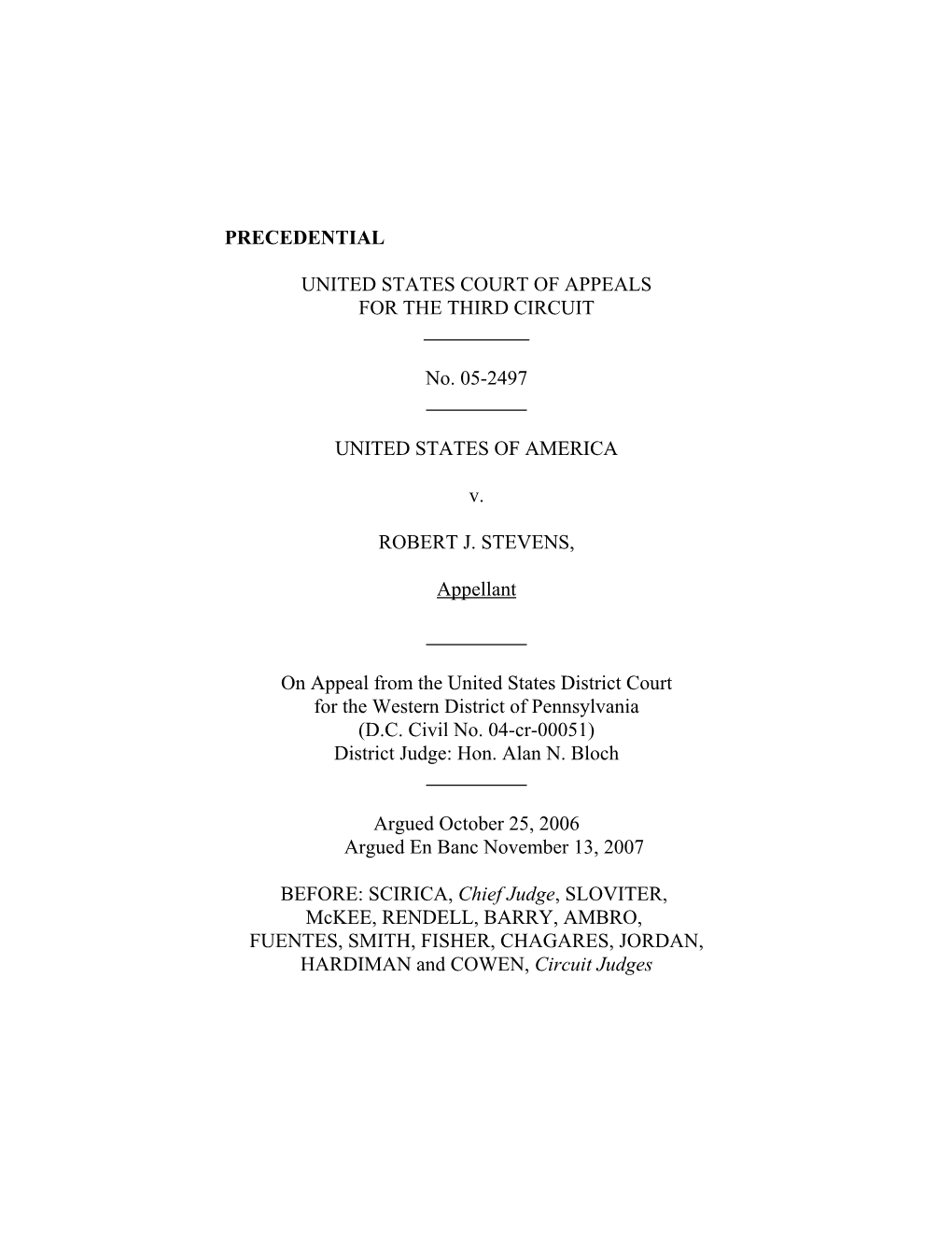 Precedential United States Court of Appeals for The