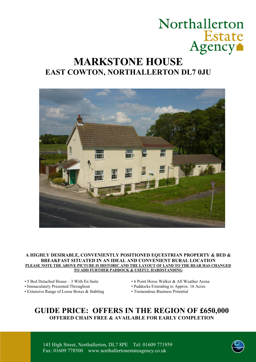 Markstone House East Cowton, Northallerton Dl7 0Ju