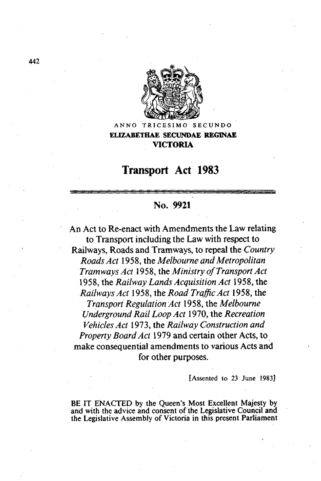 Transport Act 1983