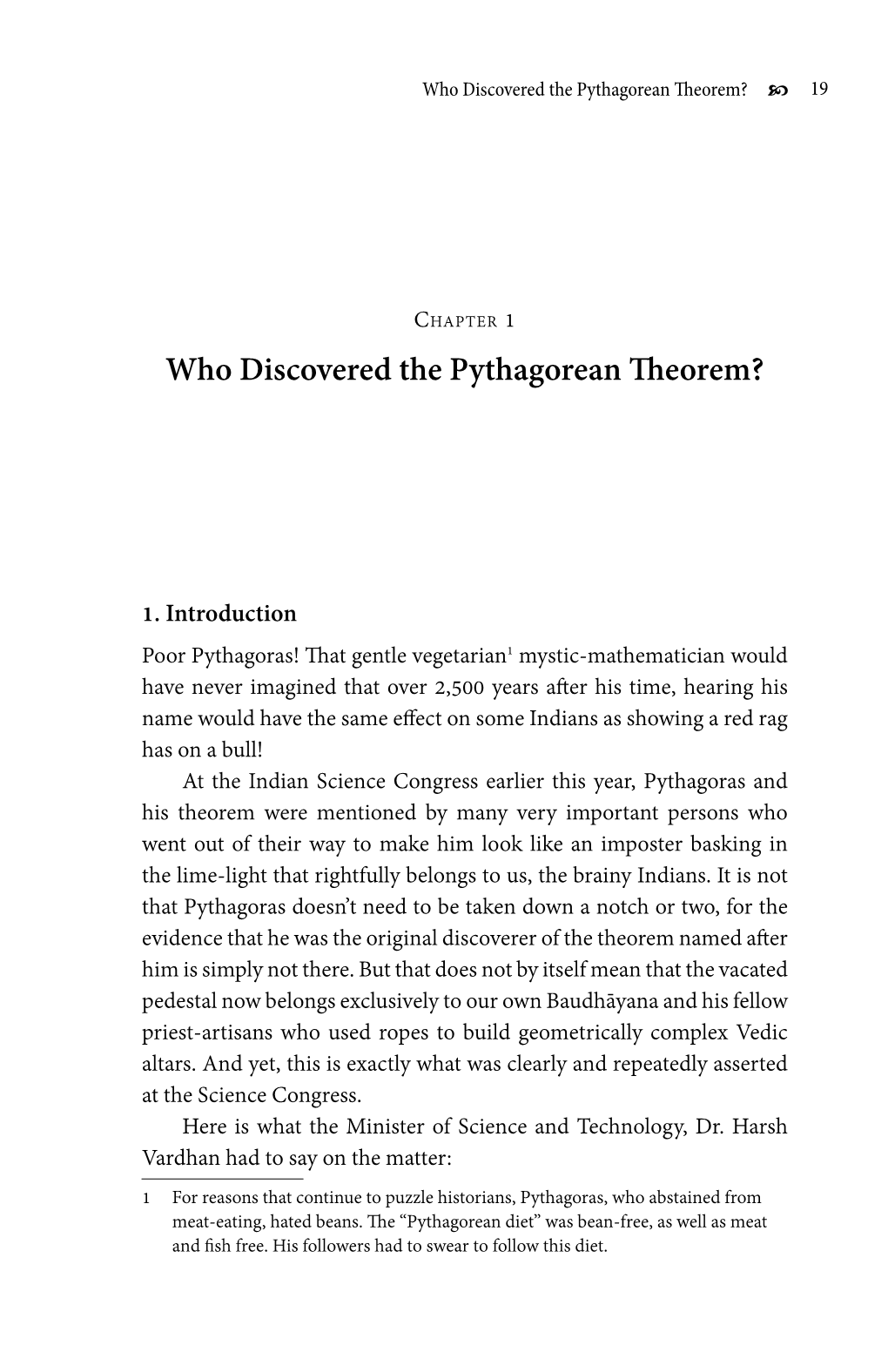 Who Discovered the Pythagorean Theorem? C 19