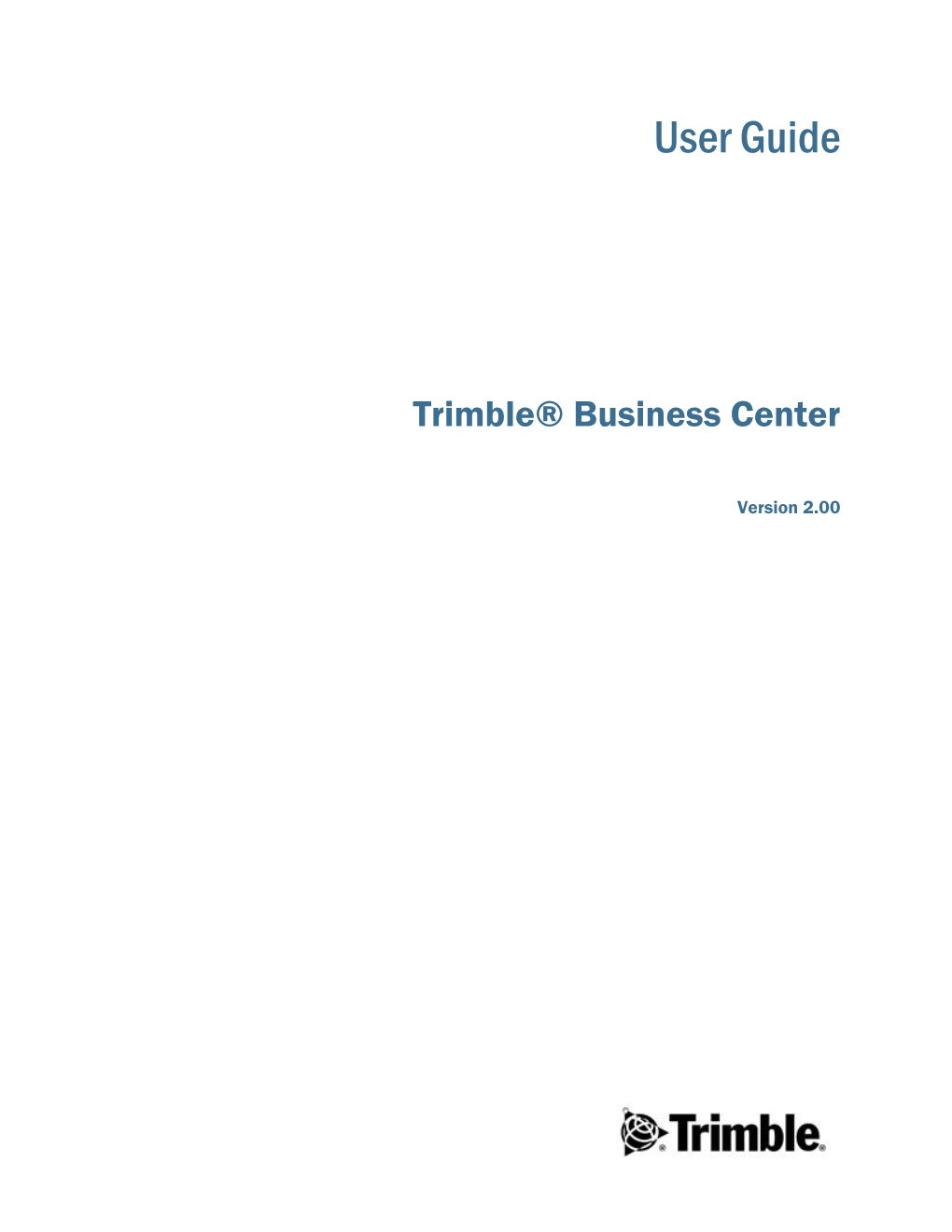 Trimble Business Center User Guide