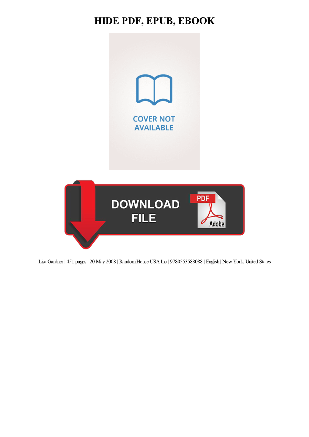 Hide Pdf, Epub, Ebook