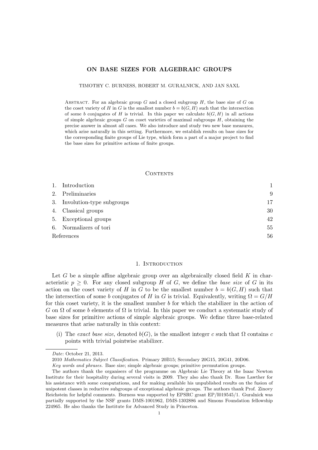 On Base Sizes for Algebraic Groups