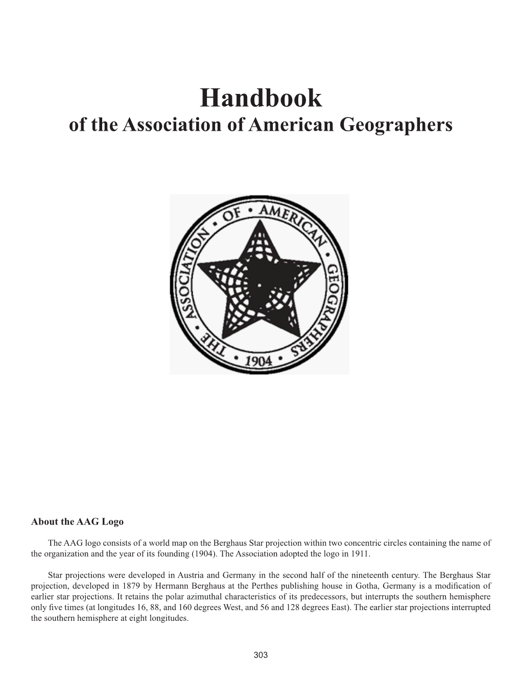 Handbook of the Association of American Geographers