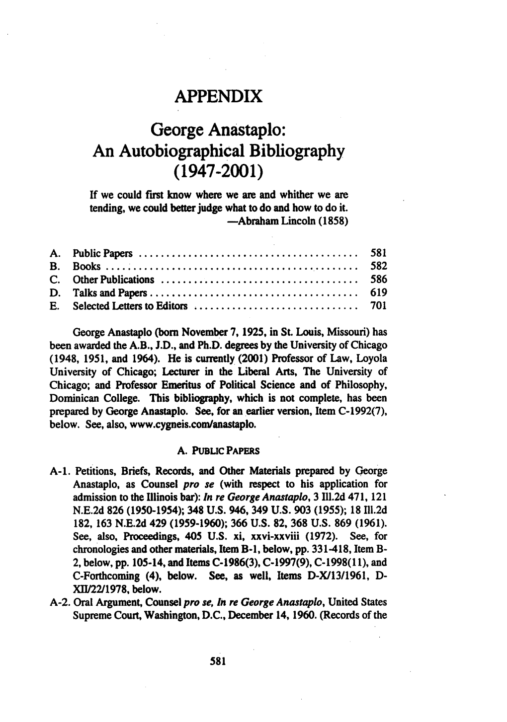 20-2-3-581-Anastaplo-Bibliography-Pdfa.Pdf (6.585Mb)