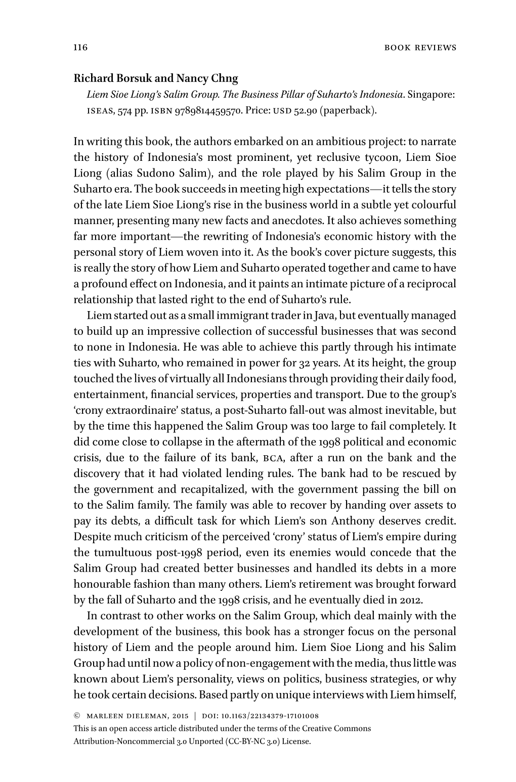 116 Richard Borsuk and Nancy Chng in Writing This Book, the Authors Embarked on an Ambitious Project: to Narrate the History Of