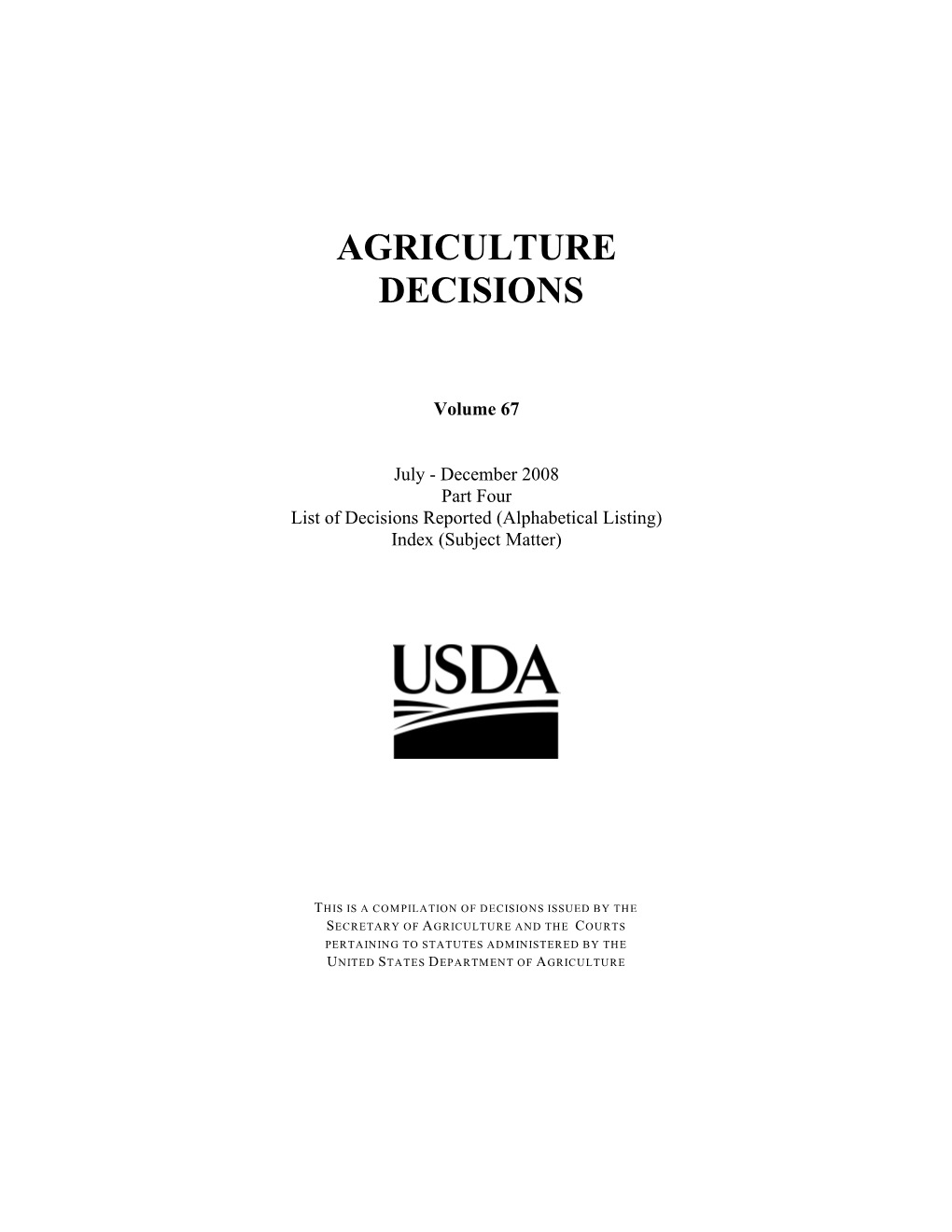 Agriculture Decisions