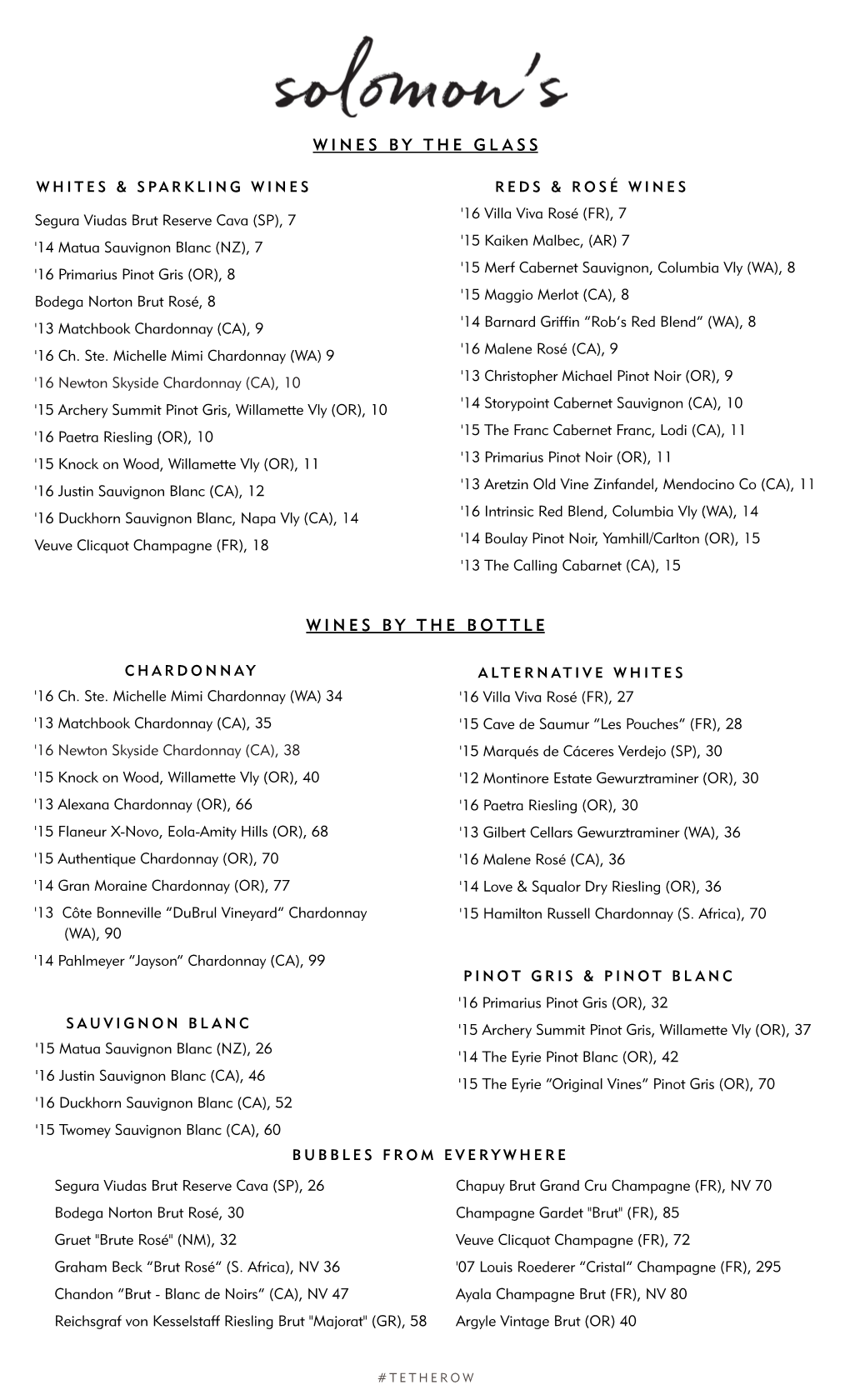 Wines by the Glass