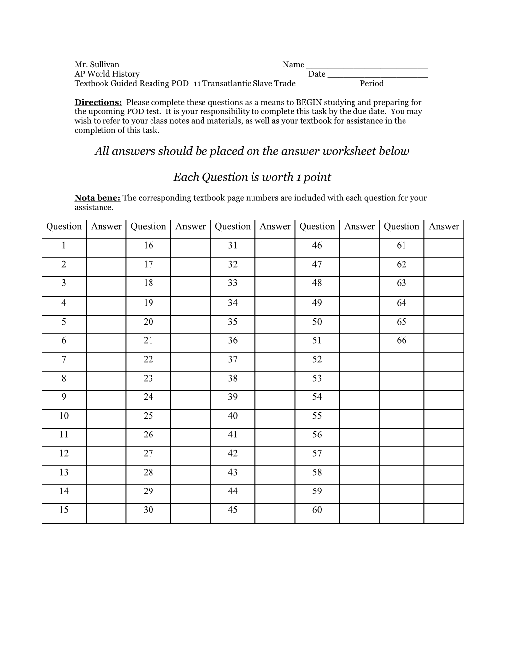 Textbook Guided Reading Students Will Answer a Series of Multiple Choice Questions Based s1