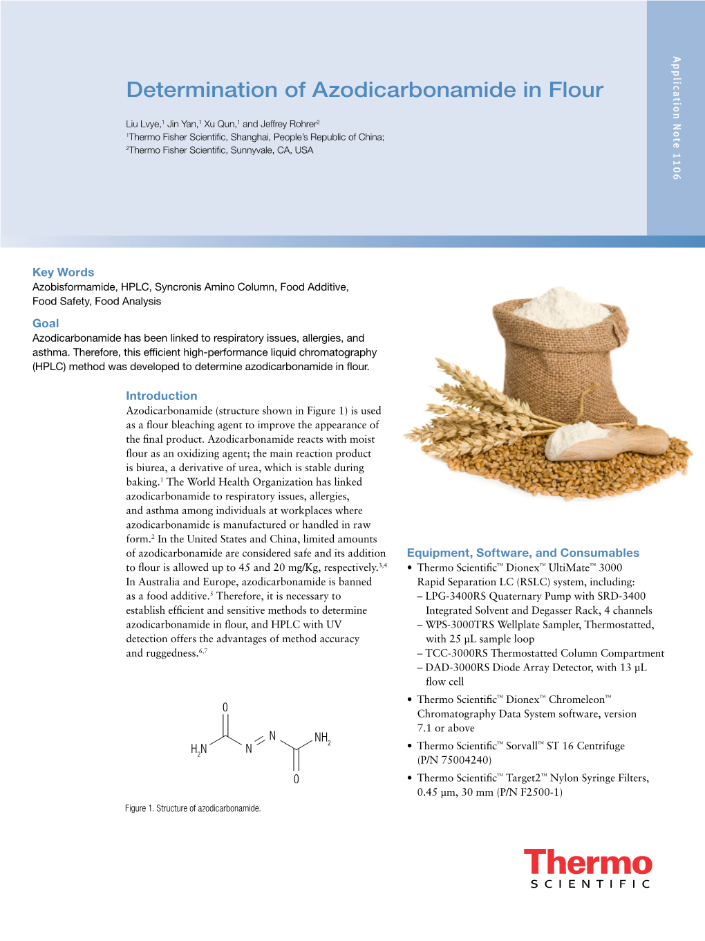 Determination of Azodicarbonamide in Flour