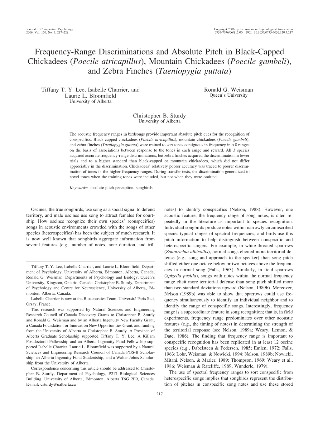 Frequency-Range Discriminations and Absolute Pitch in Black