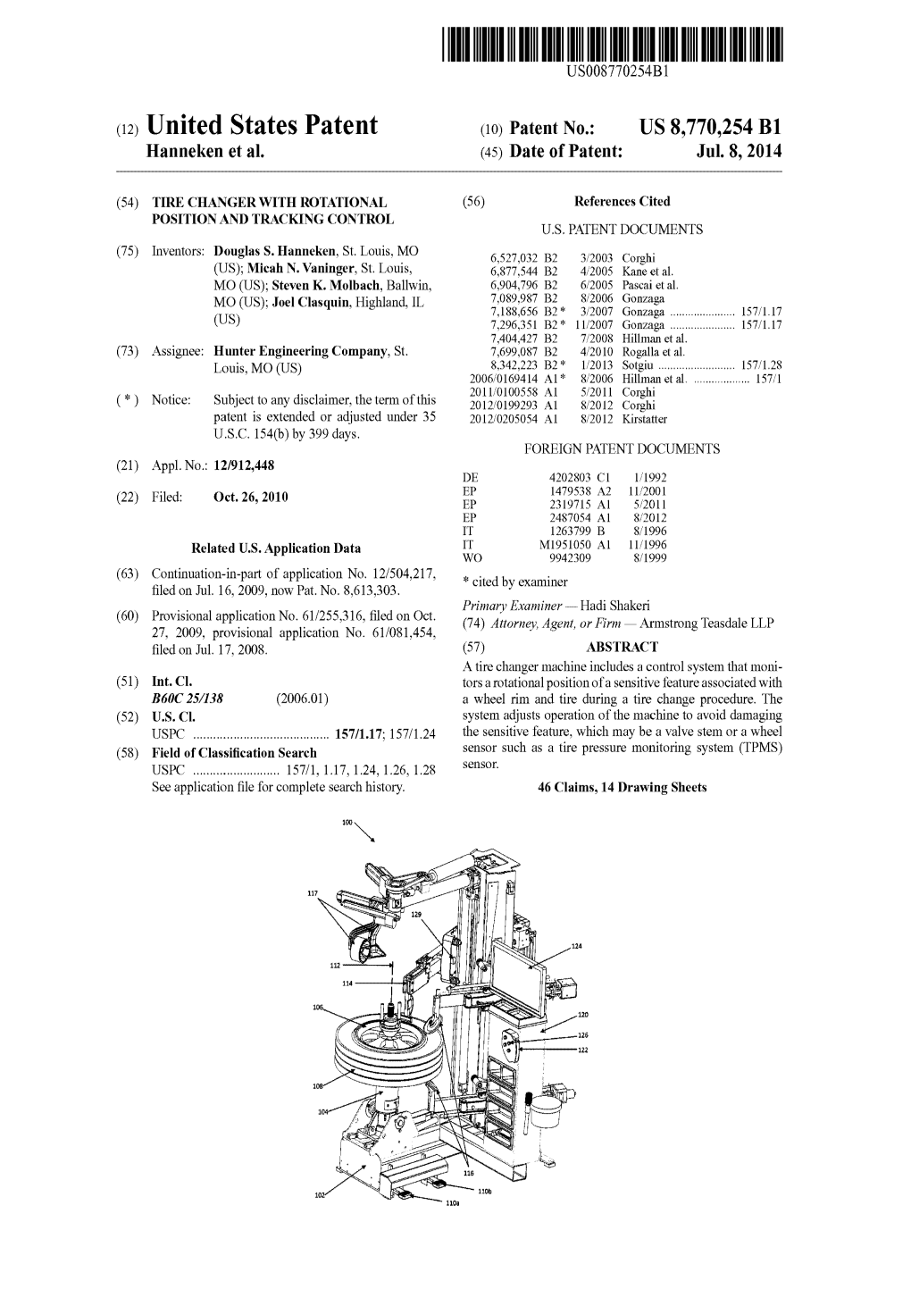 02) United States Patent (IO) Patent No.: US 8,770,254 Bl Hanneken Et Al