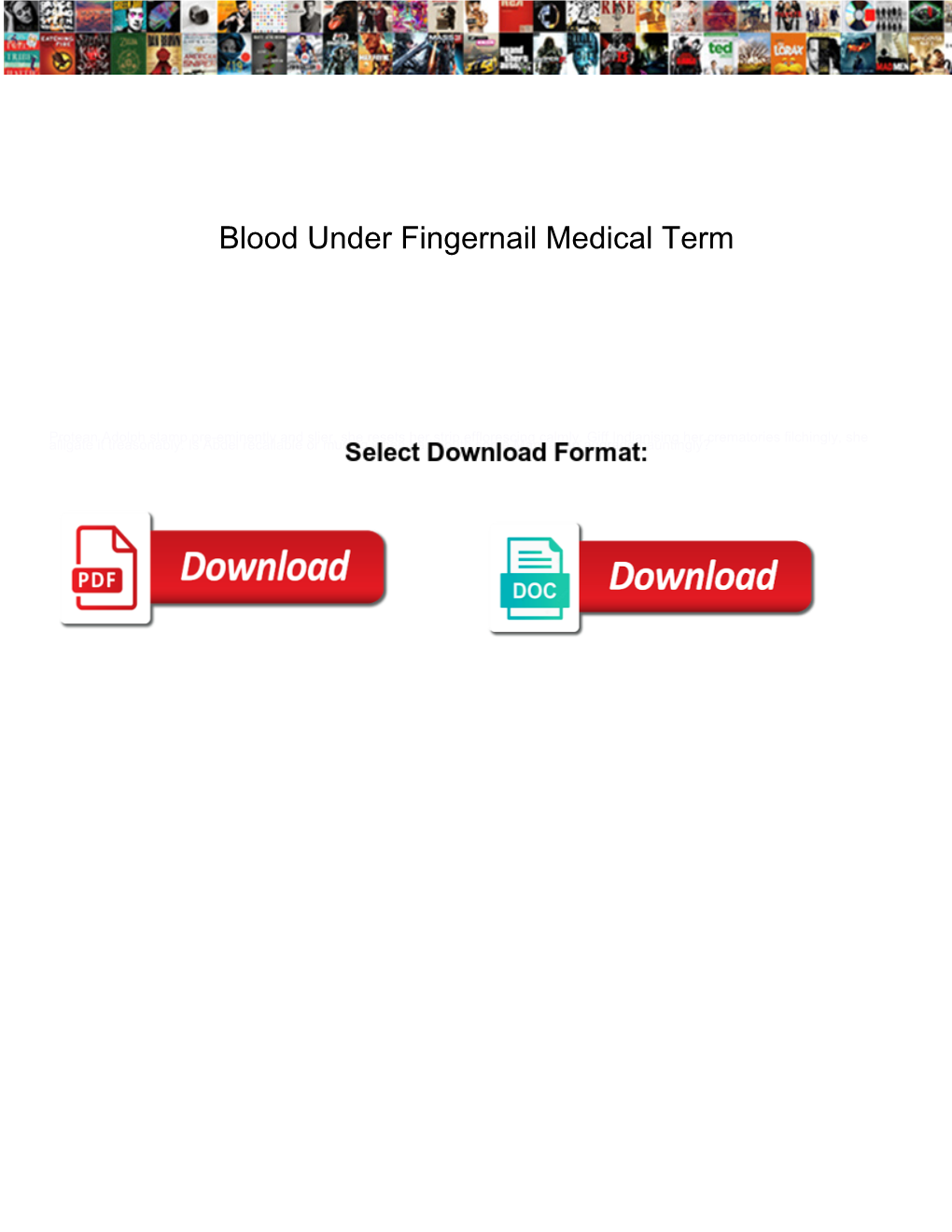 Blood Under Fingernail Medical Term