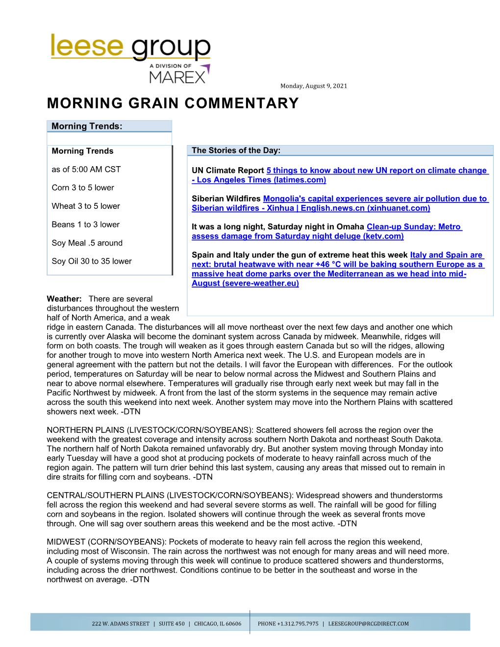 Morning Grain Commentary