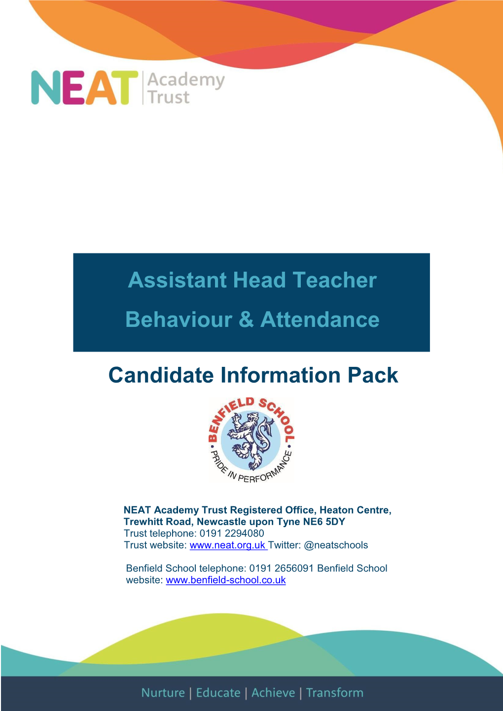 Candidate Information Pack Assistant Head Teacher Behaviour