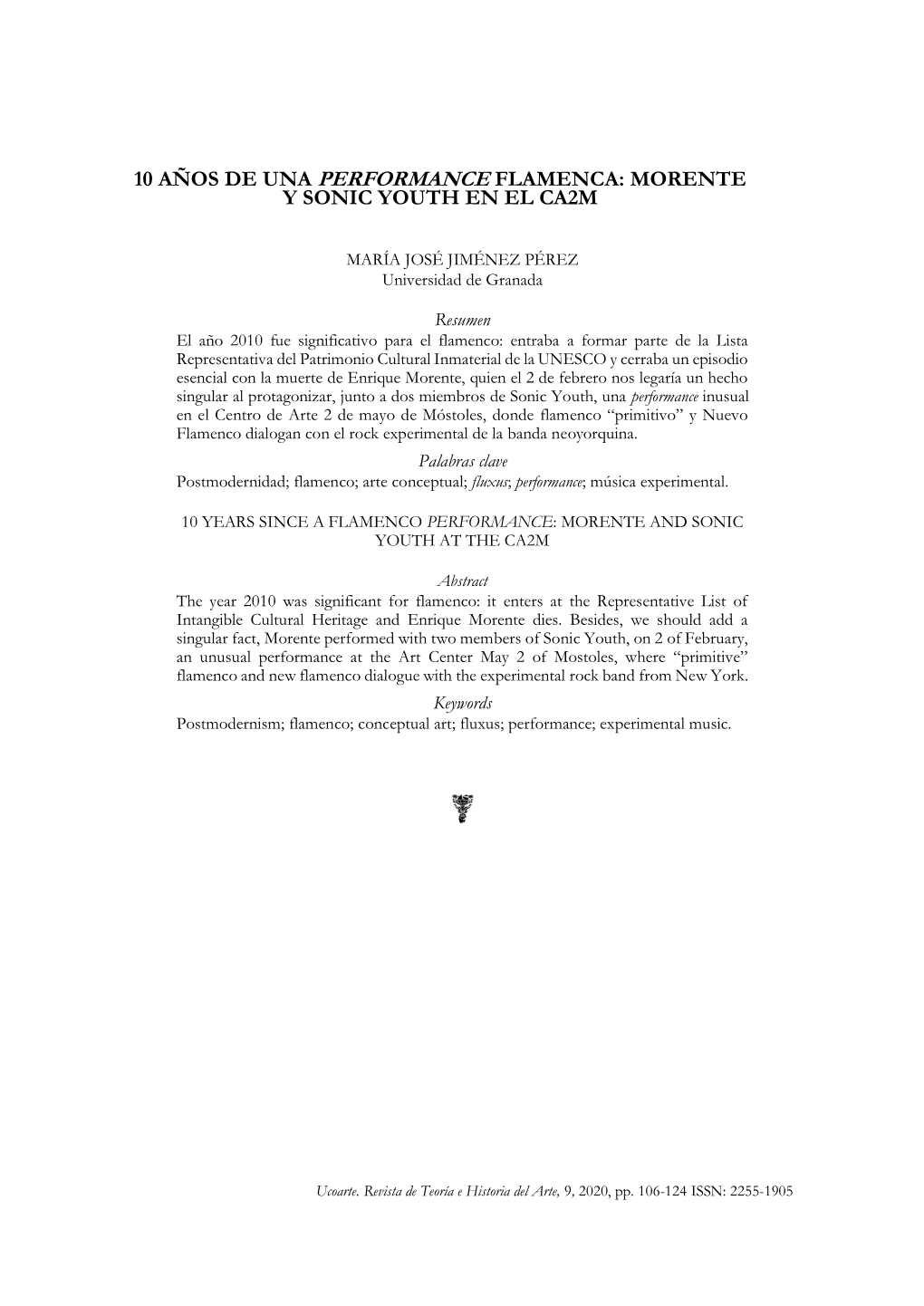 10 Años De Una Performance Flamenca: Morente Y Sonic Youth En El Ca2m