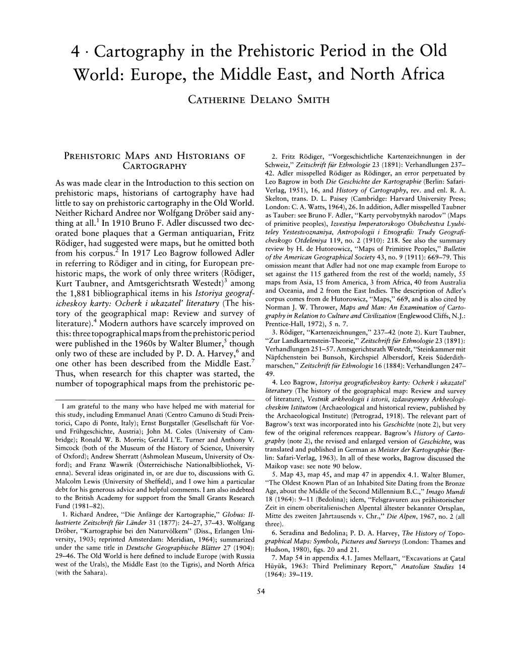 Cartography in the Prehistoric Period in the Old World: Europe, the Middle East, and North Africa