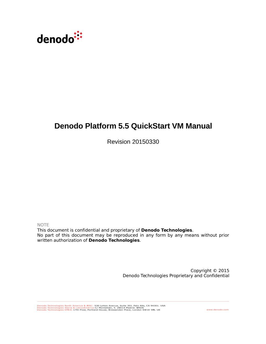 Denodo Platform 5.5 Quickstart VM Manual