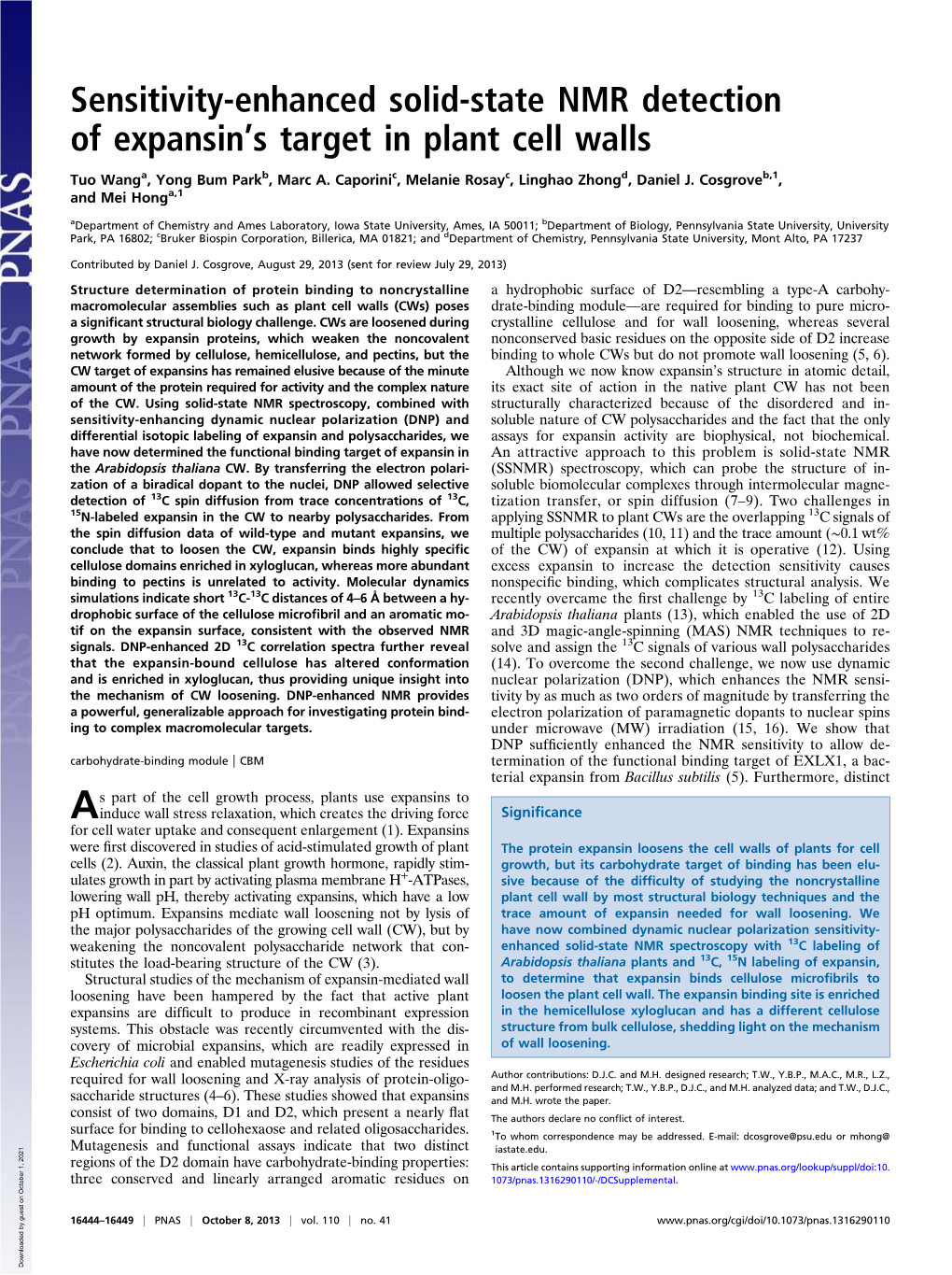 Sensitivity-Enhanced Solid-State NMR Detection of Expansints