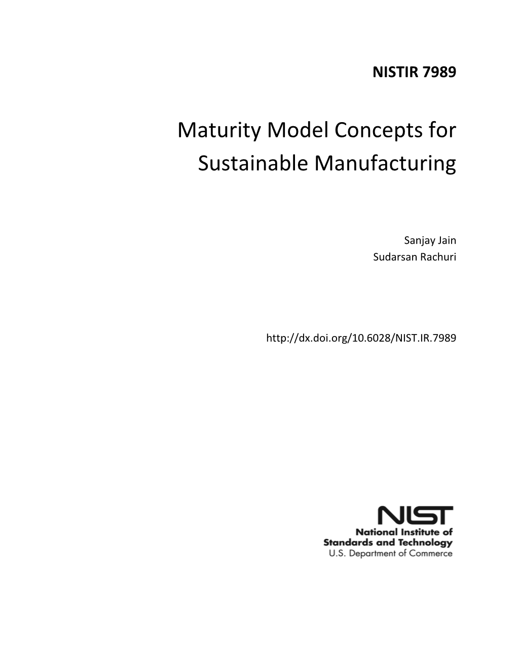 Maturity Model Concepts for Sustainable Manufacturing