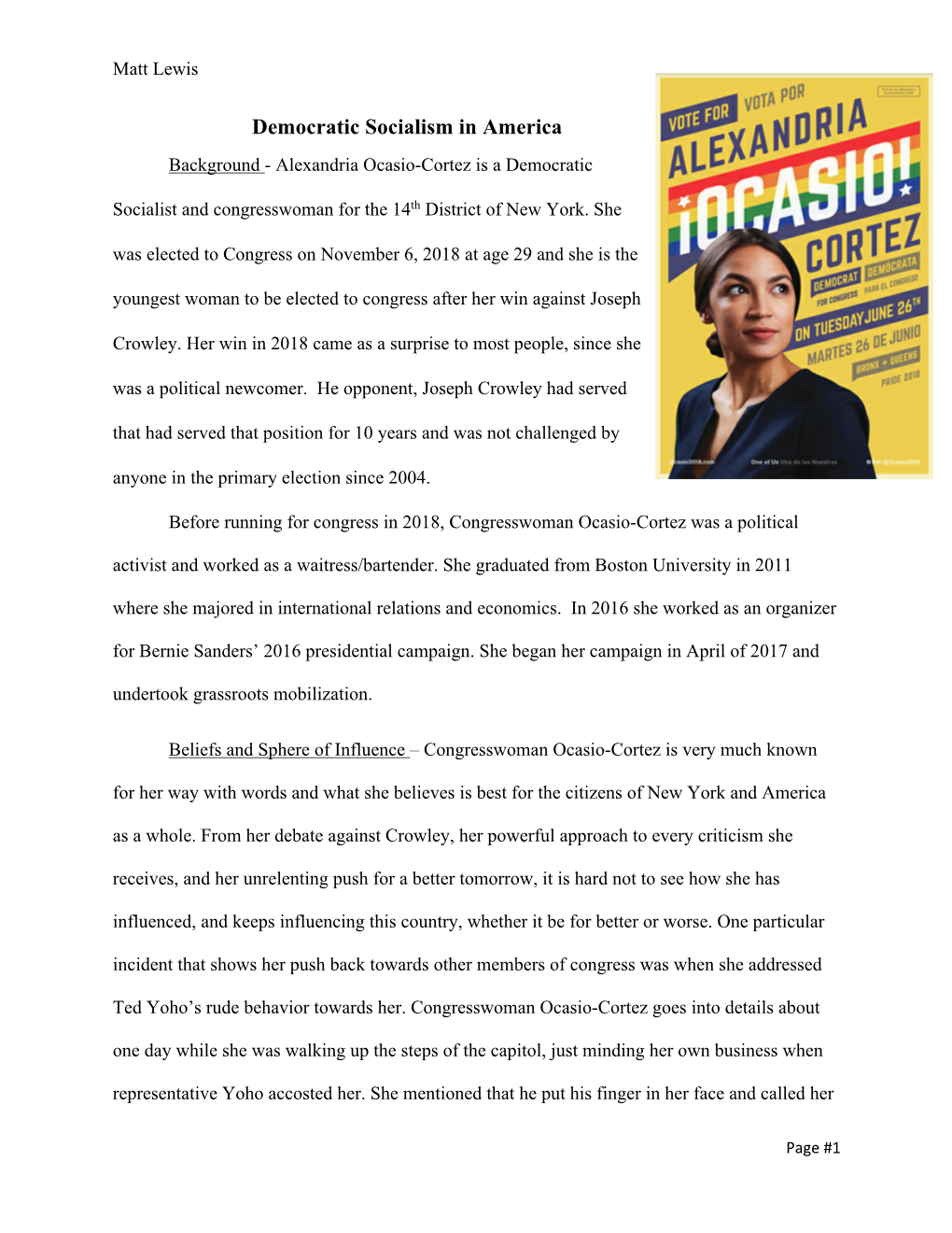 Democratic Socialism in America Background - Alexandria Ocasio-Cortez Is a Democratic