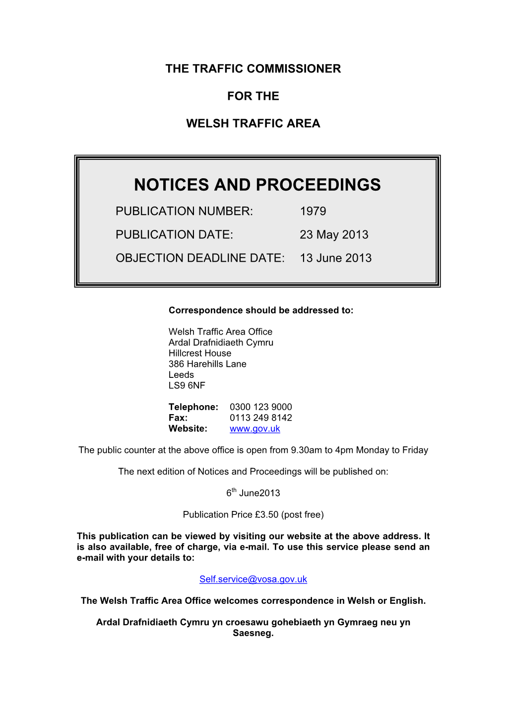 Notices and Proceedings