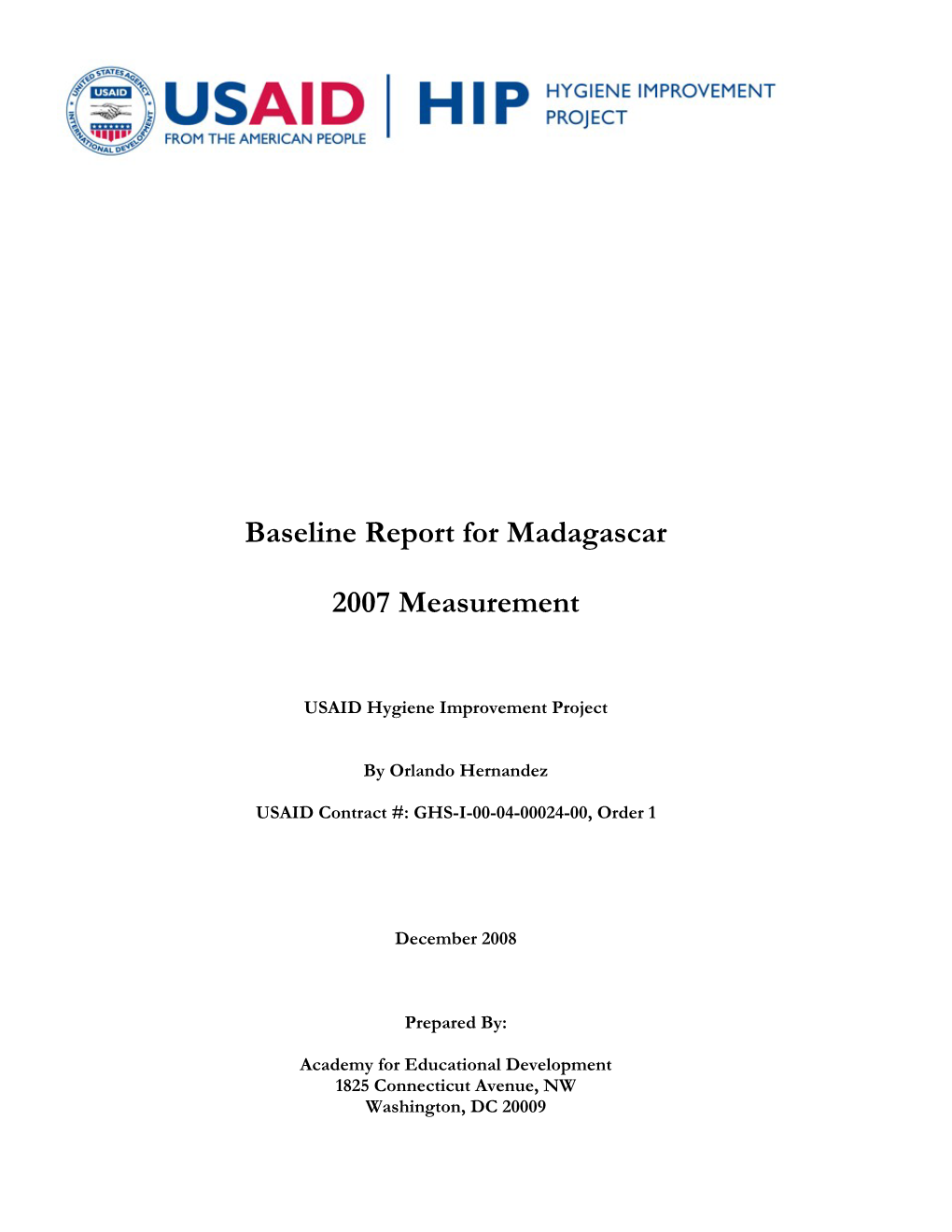HIP Madagascar Baseline Report Dec. 08.Pdf