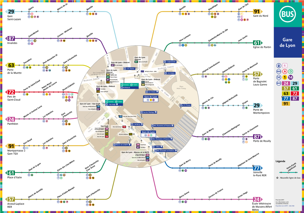 Paris Gare De Lyon : Correspondances Bus (RATP)