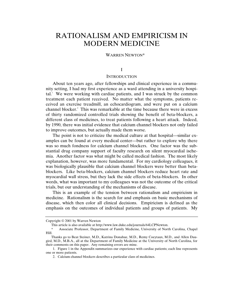 Rationalism and Empiricism in Modern Medicine