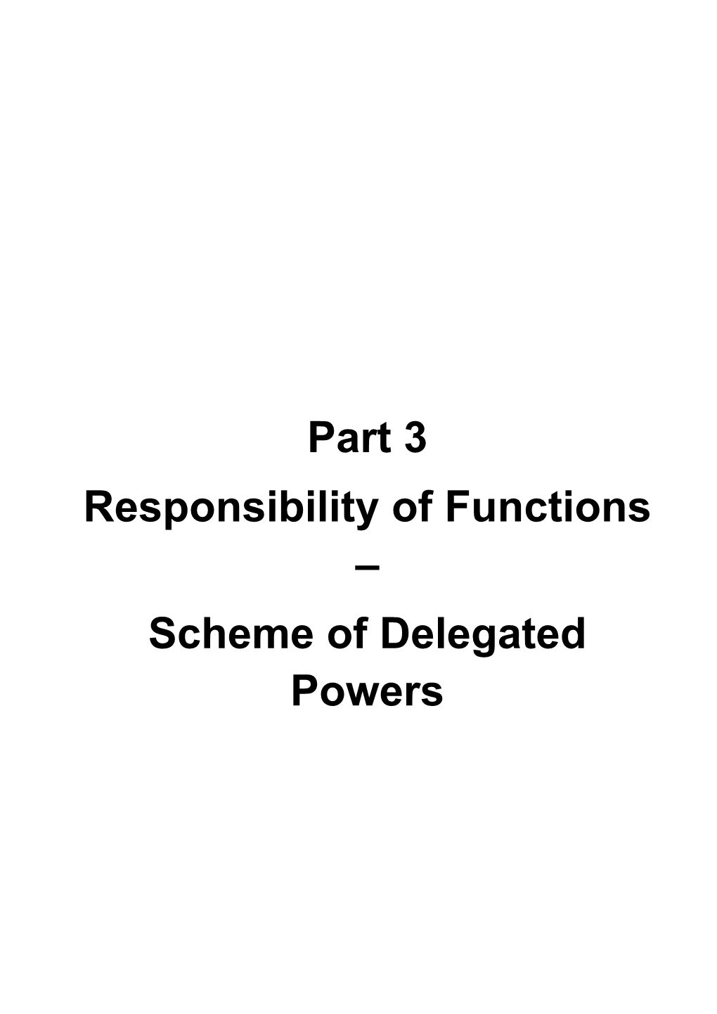 Scheme of Delegated Powers