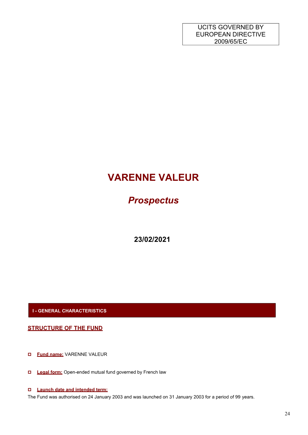 Varenne Valeur