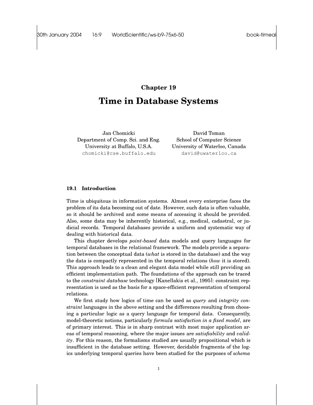 Time in Database Systems