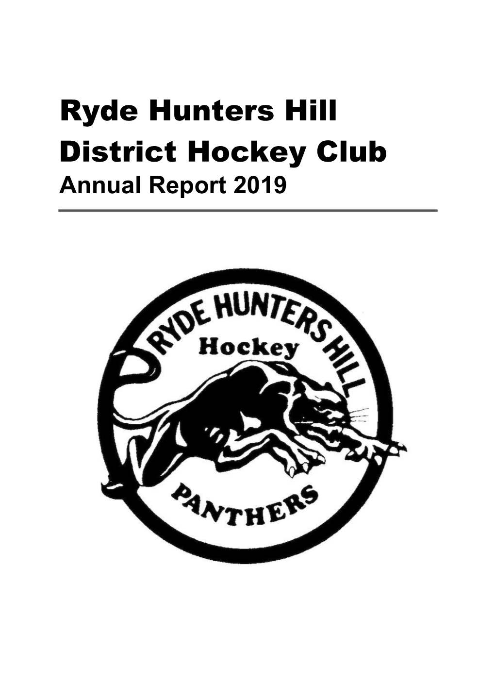 Ryde Hunters Hill District Hockey Club Annual Report 2019