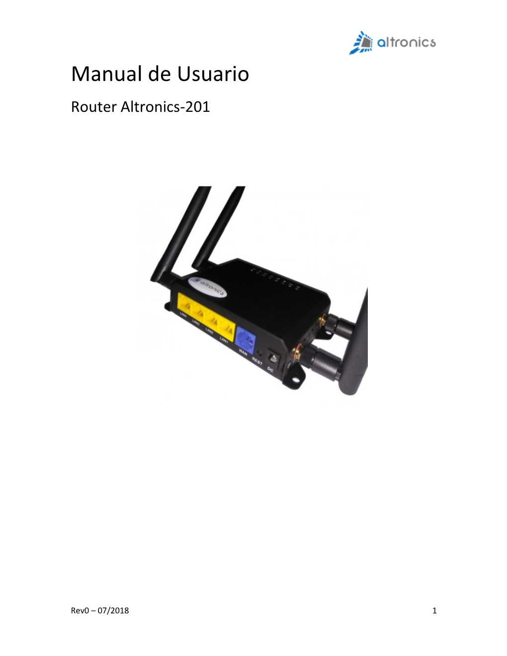 Manual De Usuario Router Altronics-201