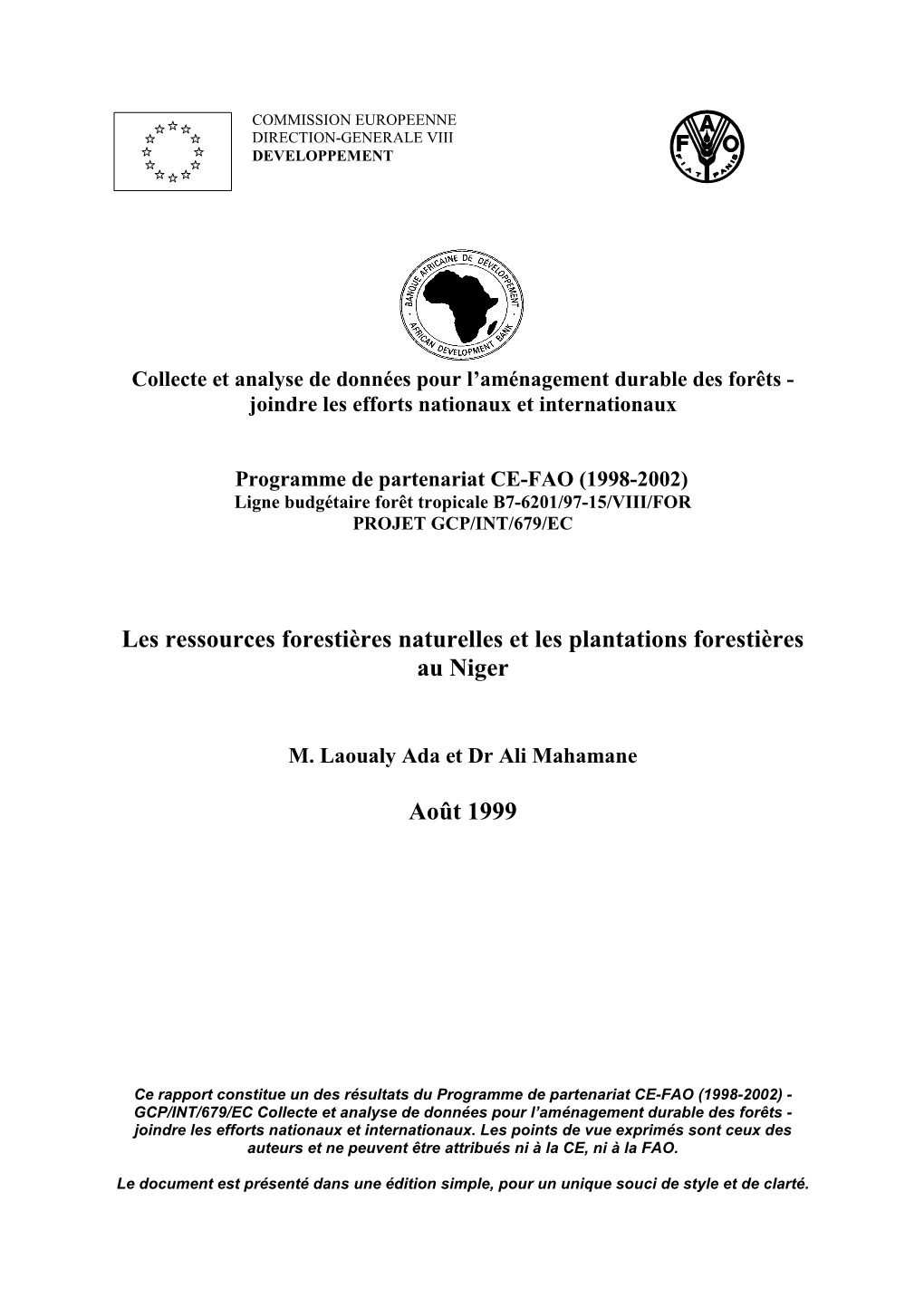 Les Ressources Forestières Naturelles Et Les Plantations Forestières Au Niger