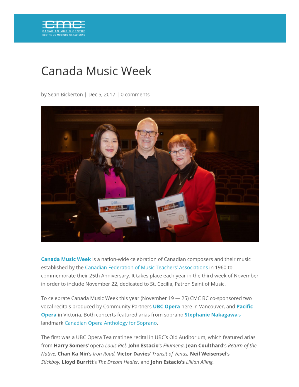 Canada Music Week by Sean Bickerton | Dec 5, 2017 | 0 Comments