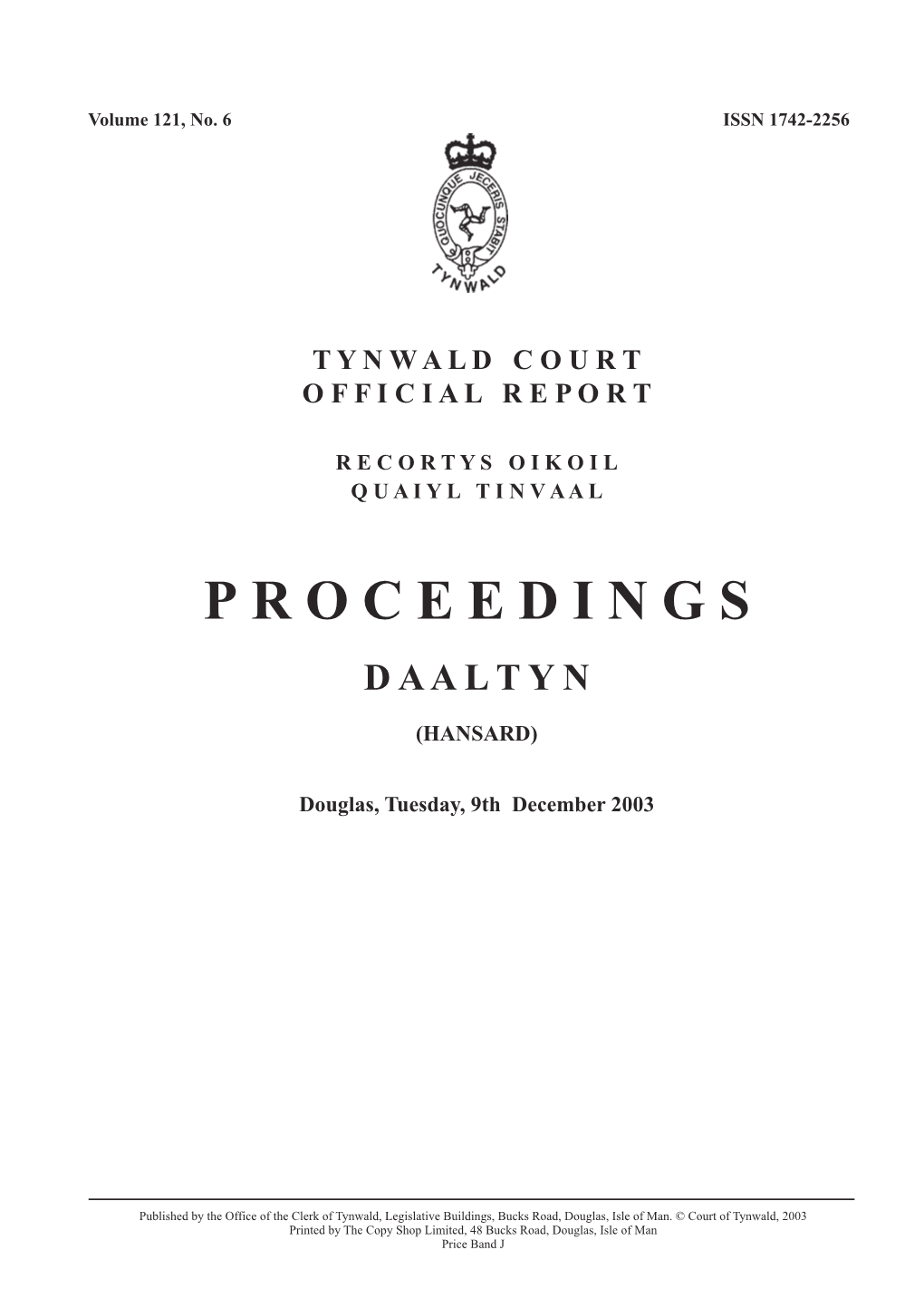 Tynwald 9.12.03