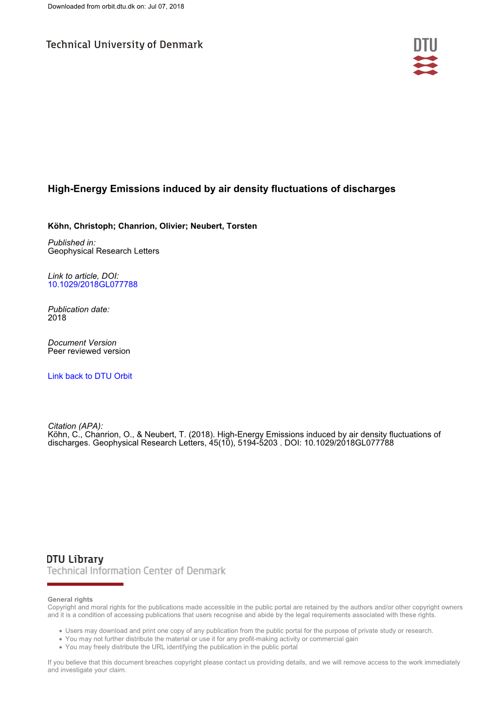 High-Energy Emissions Induced by Air Density Fluctuations of Discharges