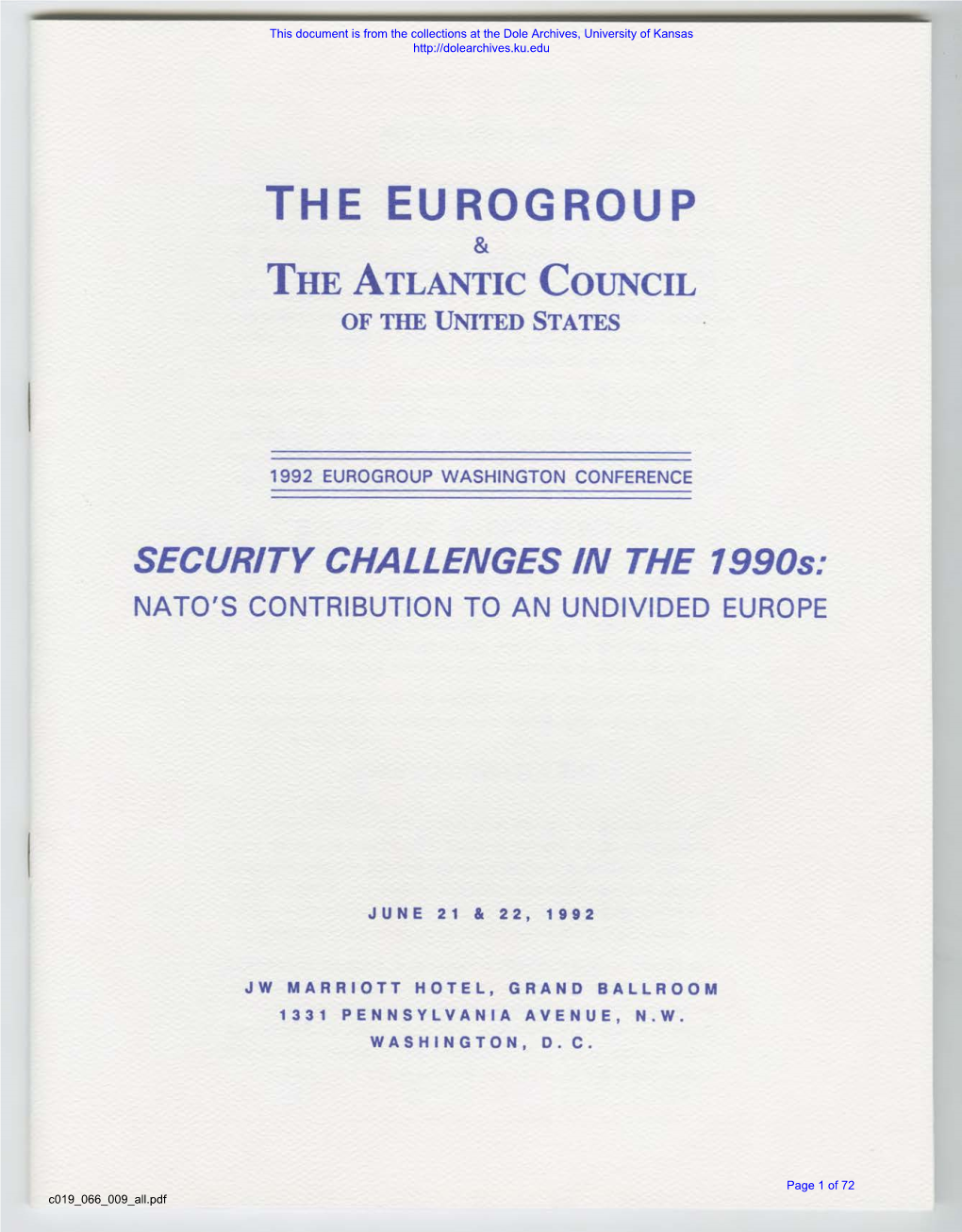 The Eurogroup & the Atlantic Council of the United States