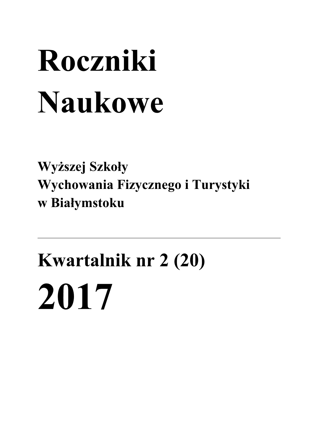 Roczniki Wswsit II Kw.2017