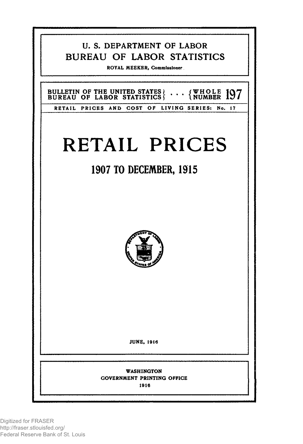 Retail Prices, 1907 to December, 1915