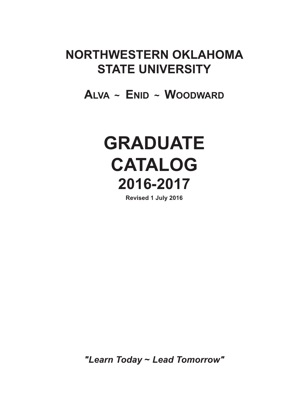 2016-2017 Graduate Catalog